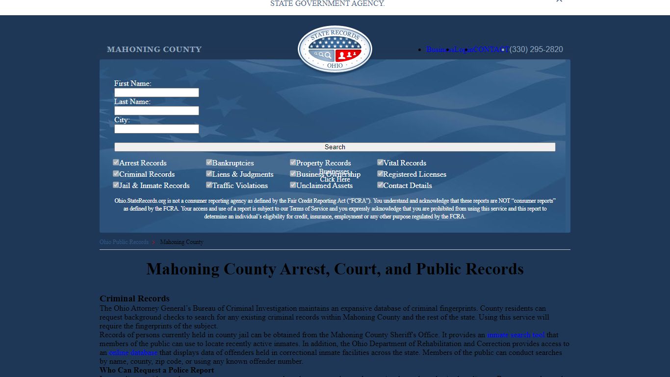 Mahoning County Arrest, Court, and Public Records